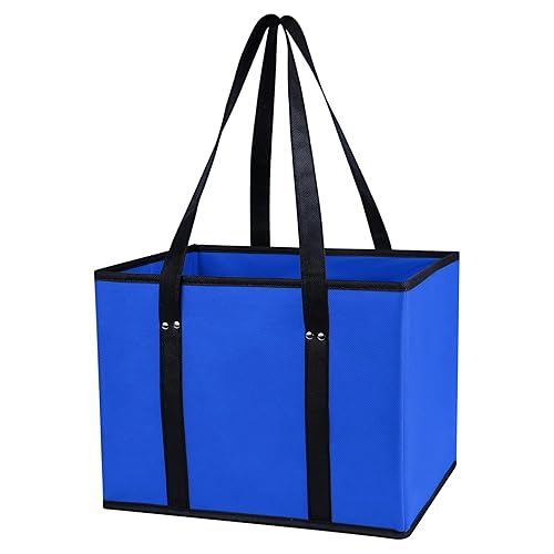 musbus Paquete de 2 bolsas de comestibles reutilizables plegables a granel con asas reforzadas, bolsas de compras para comestibles, cocina grande