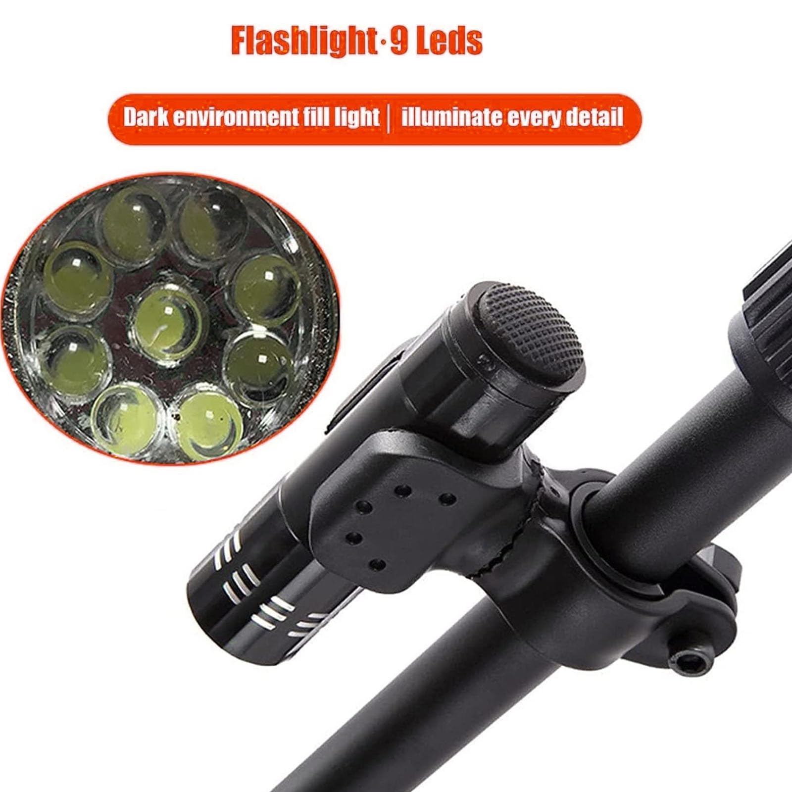 Espejo De Inspección De Seguridad Convexo para Vehículos, con Luz Led, Longitud Ajustable De 120 A 140 Cm Y Diámetro De 30 Cm. Aparato Óptico para Análisis E Inspecc