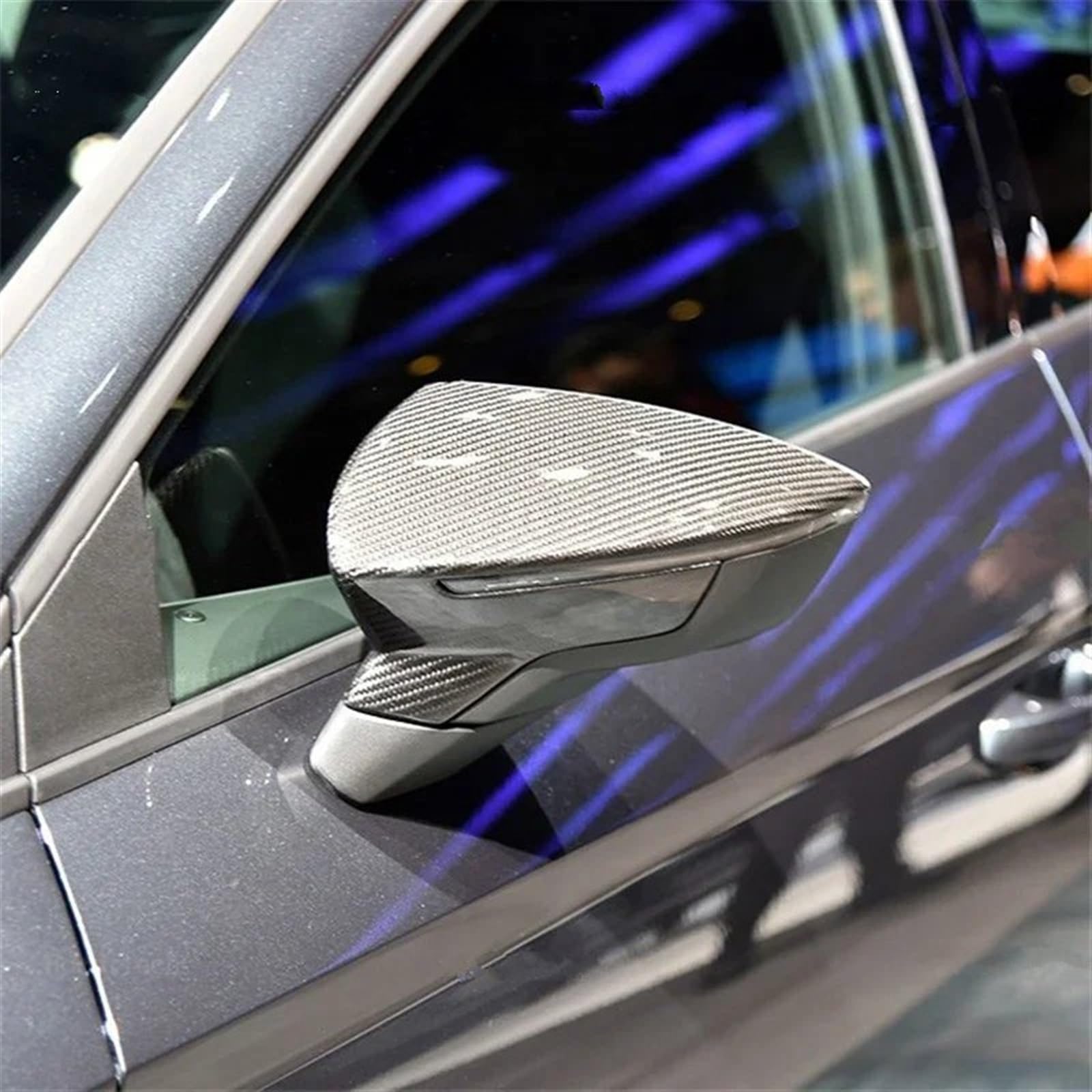 Carbon Fiber Spiegelabdeckung Für Seat Leon, Ibiza, Arona - Schwarz