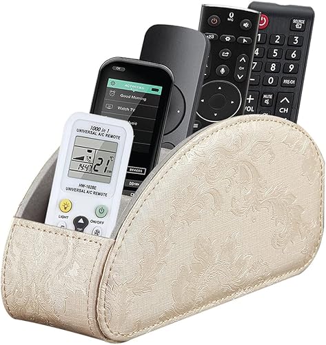 Soporte de control remoto organizador de escritorio de piel sintética y decoraciones para sala de estar organizador remoto de TV para controladores
