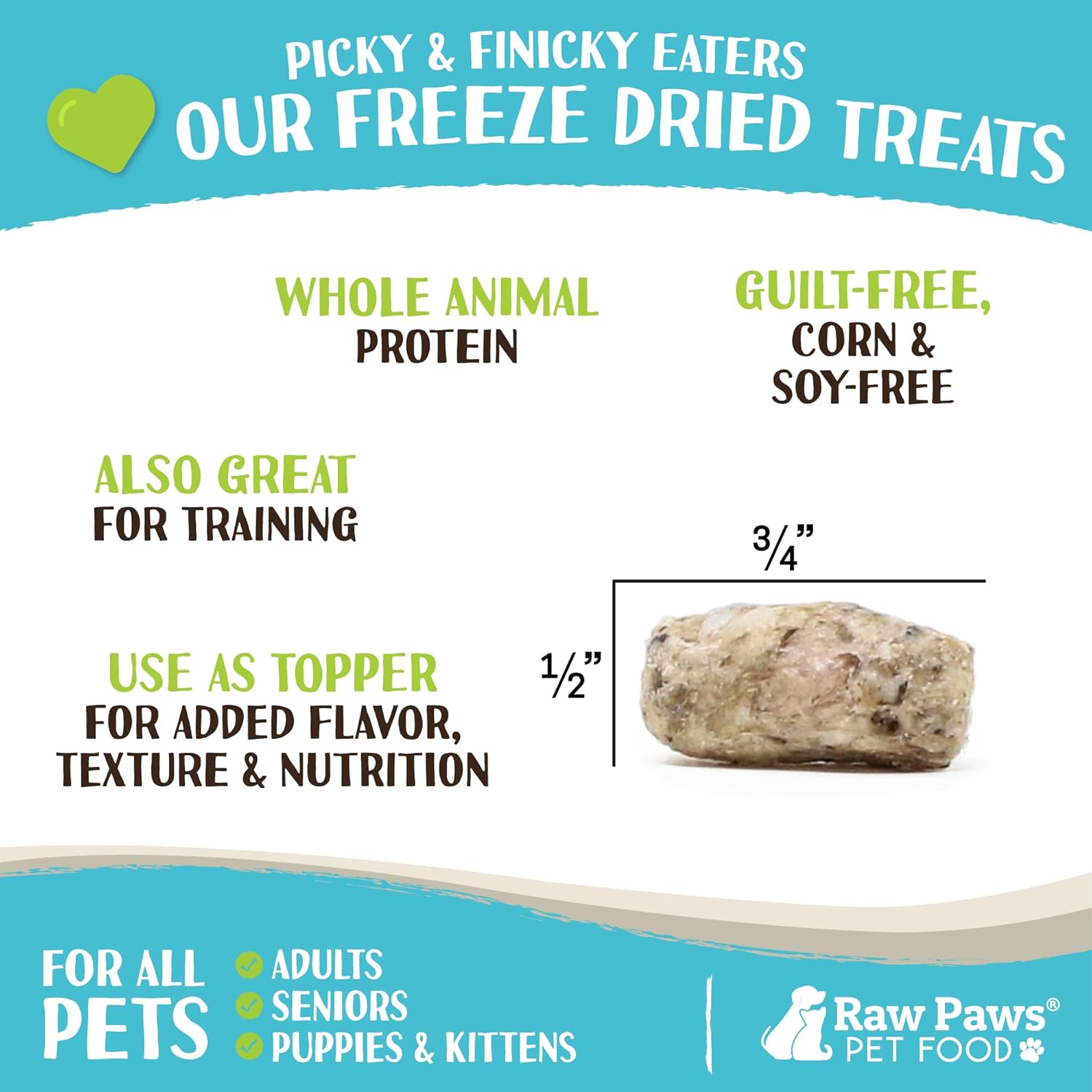 Raw Paws Freeze-Dried Green Beef Tripe for Dogs & Cats, 8-oz - Made in USA - Raw Freeze Dried Dog & Cat Treats - Free-Range Cows - Grain & Wheat Free