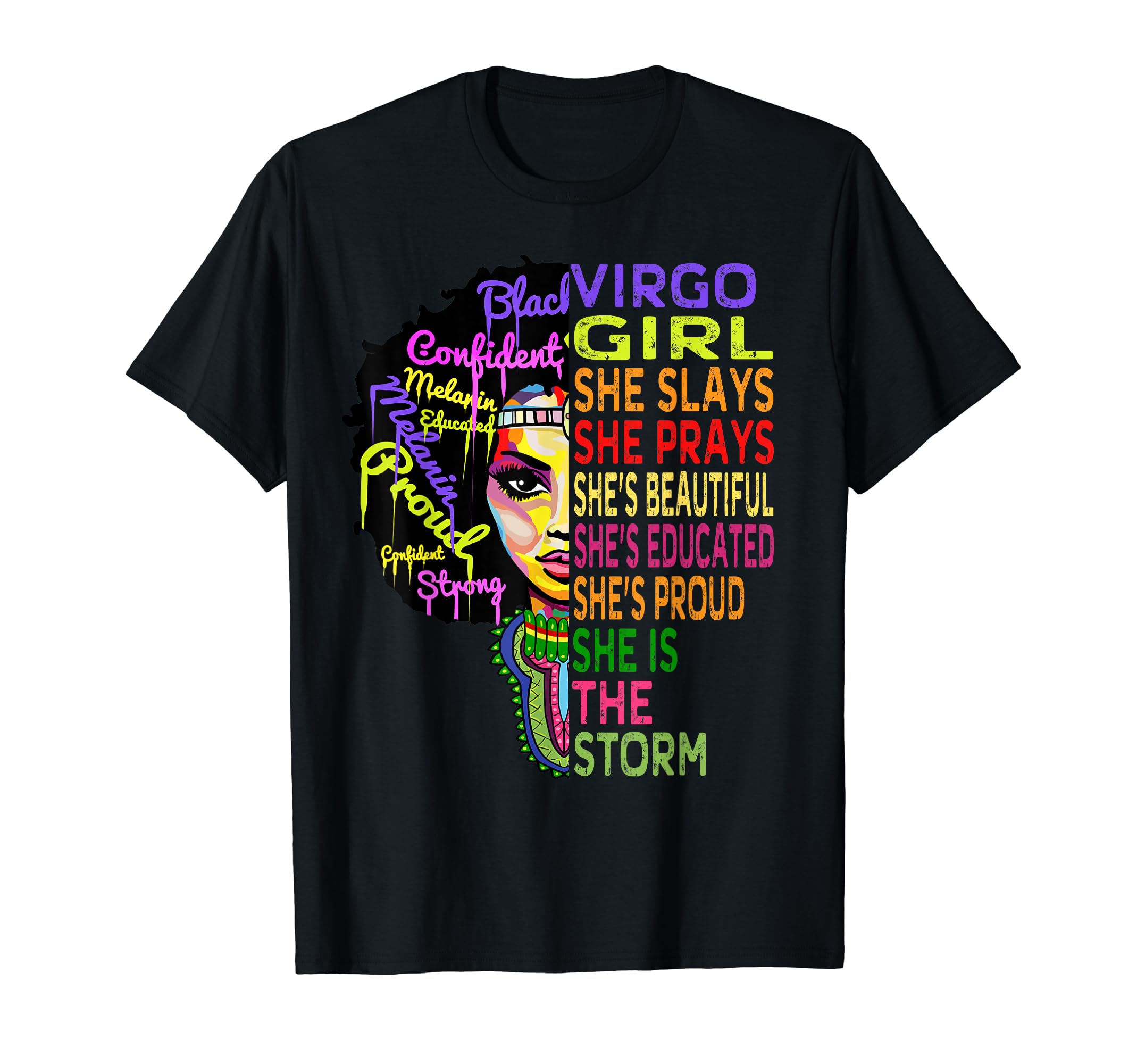 Virgo Gifts for Women by RobustCreativeVirgo Queen Birthday Gift Shirt - I am the Storm Dope Afro T-ShirtOEKO-TEX STANDARD 100