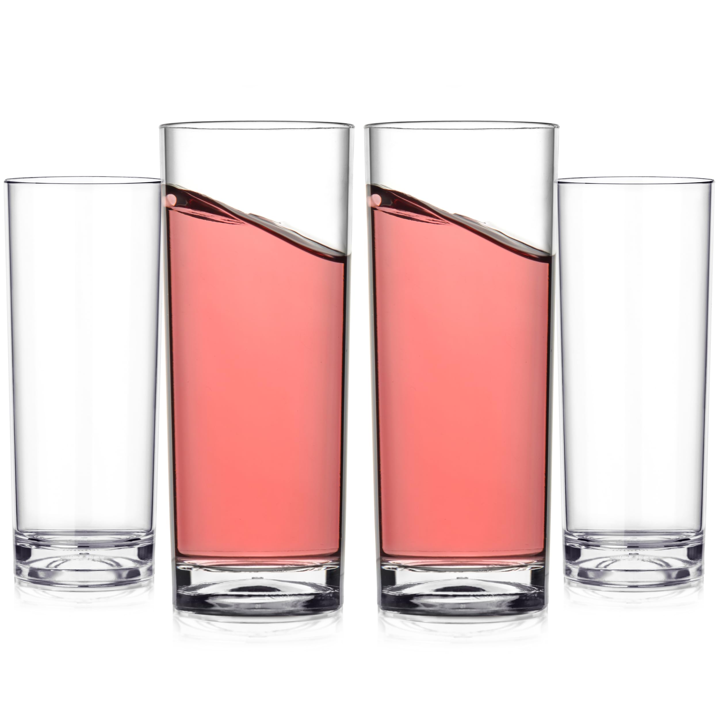 Bestway Set of 4 Durable Plastic Tumbler Glasses, 340ml Shatterproof Camping Cups for Water, Juice & Soft Drinks, Ideal for Travel, BBQs, Picnics & Outdoors, BPA-Free, Reusable
