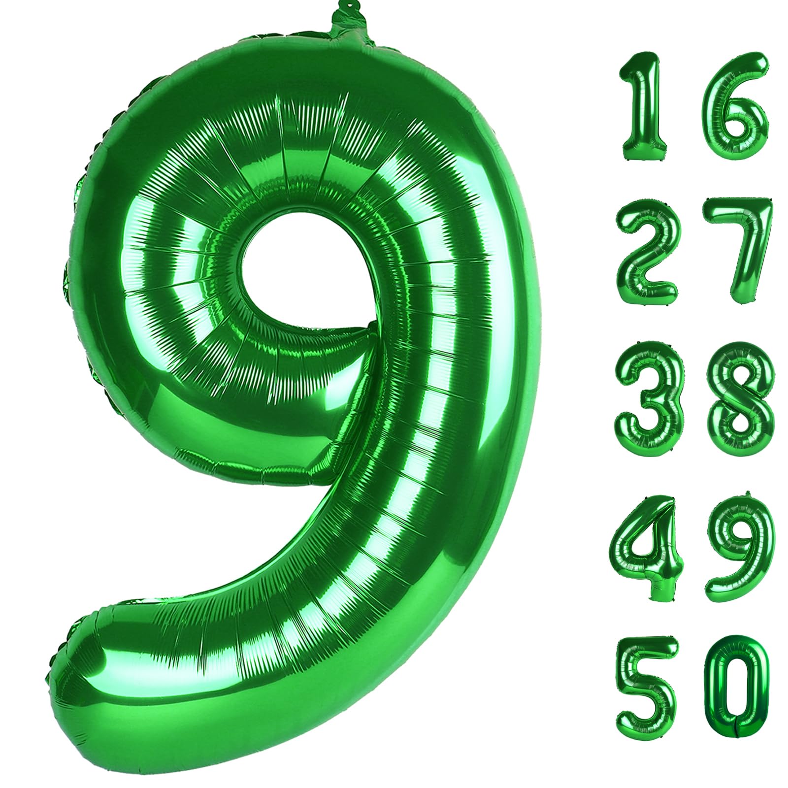 40 Inch Balloon Number 9 Green, Large Foil Green Number Balloons 9 19 29 for Girls Women, Digital 9 Helium Balloons for 90 99 Birthday Party Supplies