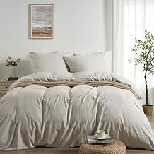 Double Duvet Cover Sets Beige OEKO-TEX Ultra Soft Pre-Washed Microfibre Bedding Set Cotton-Like Feel with Zipper Closure 200 x 200 cm with 2 Pillow Cases All-Season