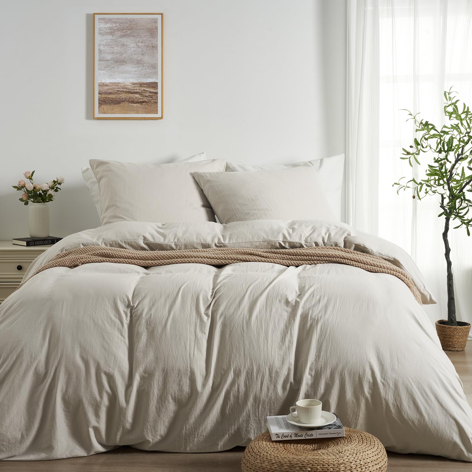 Duvetnova Bettwäsche- Weiche Vorgewaschene ÖKO-TEX Polyester Mikrofaser Bettwäsche-Set