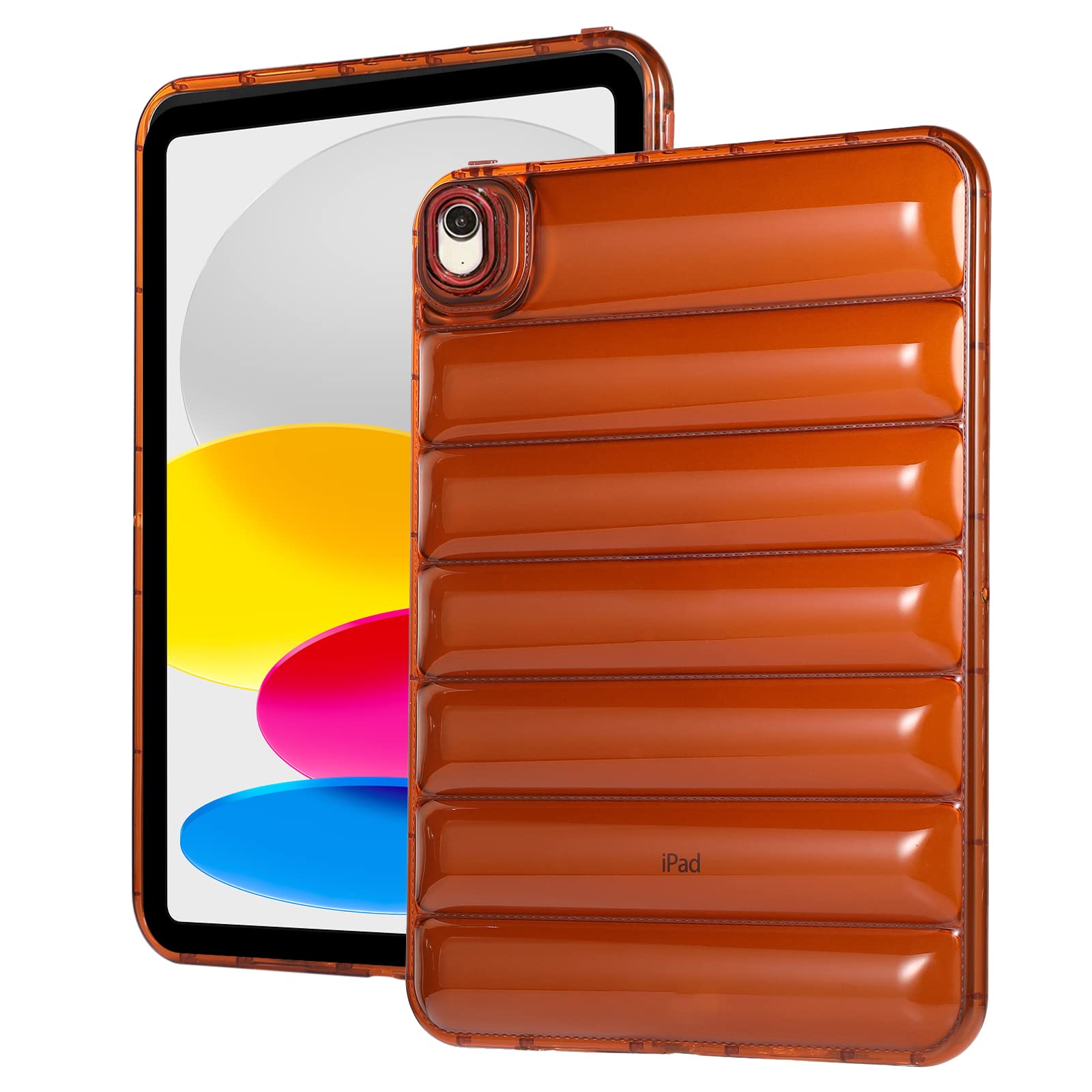 Bumper Case for iPad 11-inch A16 2025/iPad 10th Generation 2022, Techcircle Clear Stylish Down Jacket Desigh Soft TPU Shockproof Protective Light