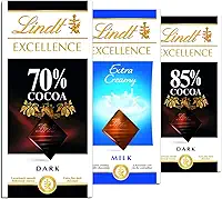 3 Barras Chocolate Sui?o, Lindt Excellence Cacau Nobre, 3x100g