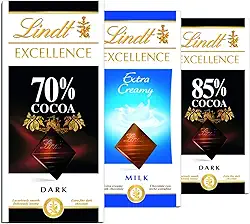 3 Barras Chocolate Sui?o, Lindt Excellence Cacau Nobre, 3x100g