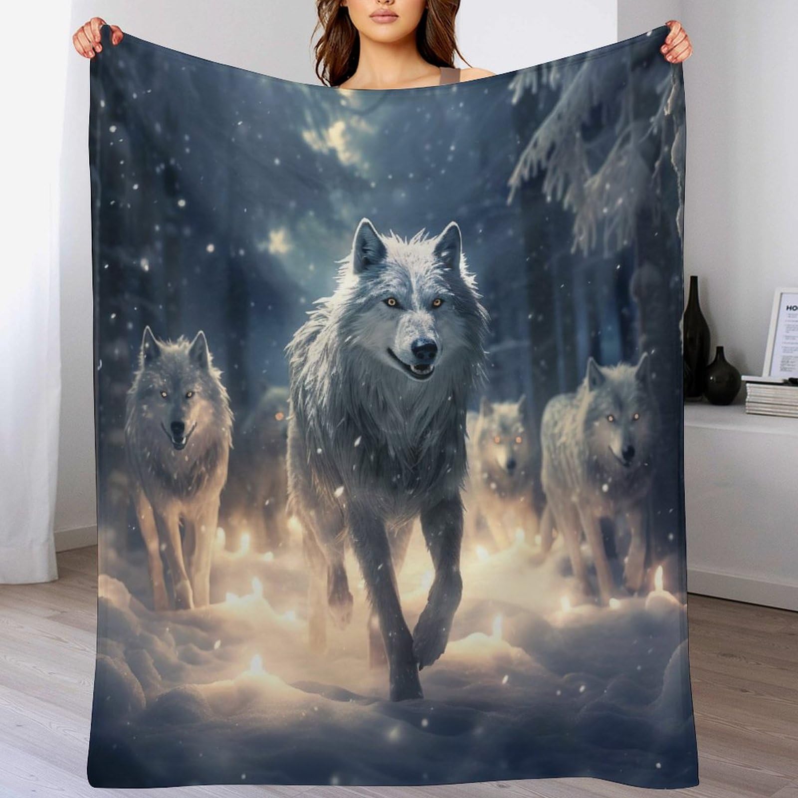 Manta de forro polar de zorro mullida para tardes de sofa y cama
