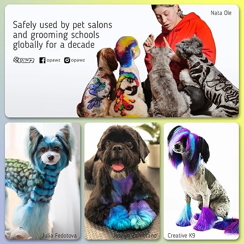 Miniatura 6 de OPAWZ Tinte permanente para el pelo para perros, tinte para el pelo de las mascotas utilizado de forma segura por salones de aseo durante una