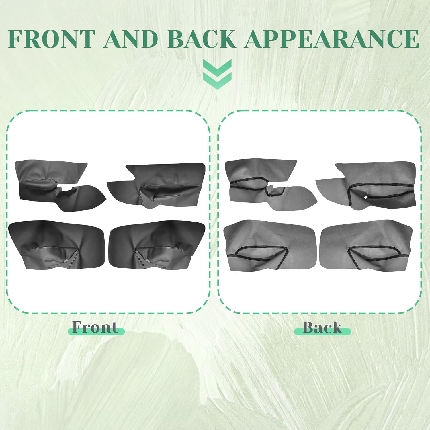 4PCS Door Panel Armrest Cover Compatible with Volkswagen Golf MK5 2006 2007 2008 2009 2010 2011 Front and Back Vinyl Leather Insert Cards Protector Trim Black (Only Leather Part)