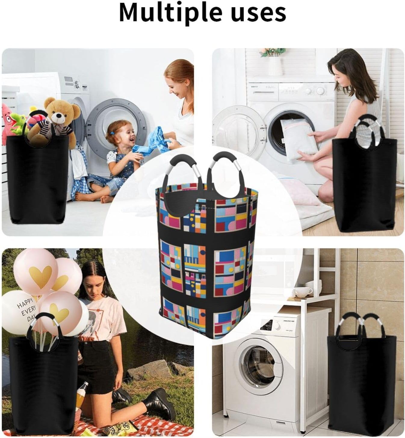 Color space sense Foldable storage bag, 50L capacity, suitable for laundry room, dormitory bedroom, dirty clothes storage basket.