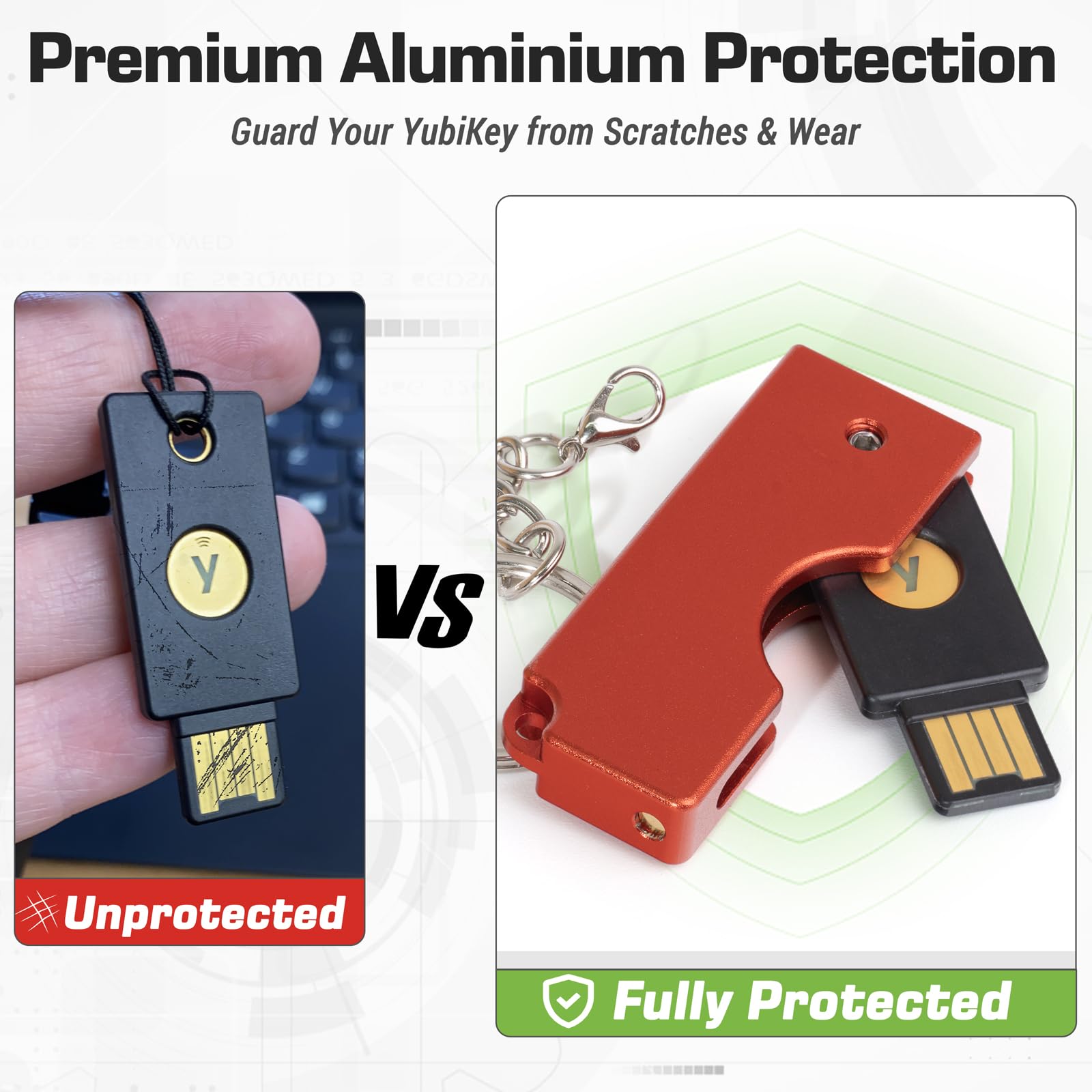 sciuU Funda Metálica con Diseño Plegable Giratorio Compatible con Yubico Security Key NFC/YubiKey 5 NFC / 5 NFC FIPS, USB-A - Carcasa de Aleación de Aluminio Protectora Resistente a los Arañazos