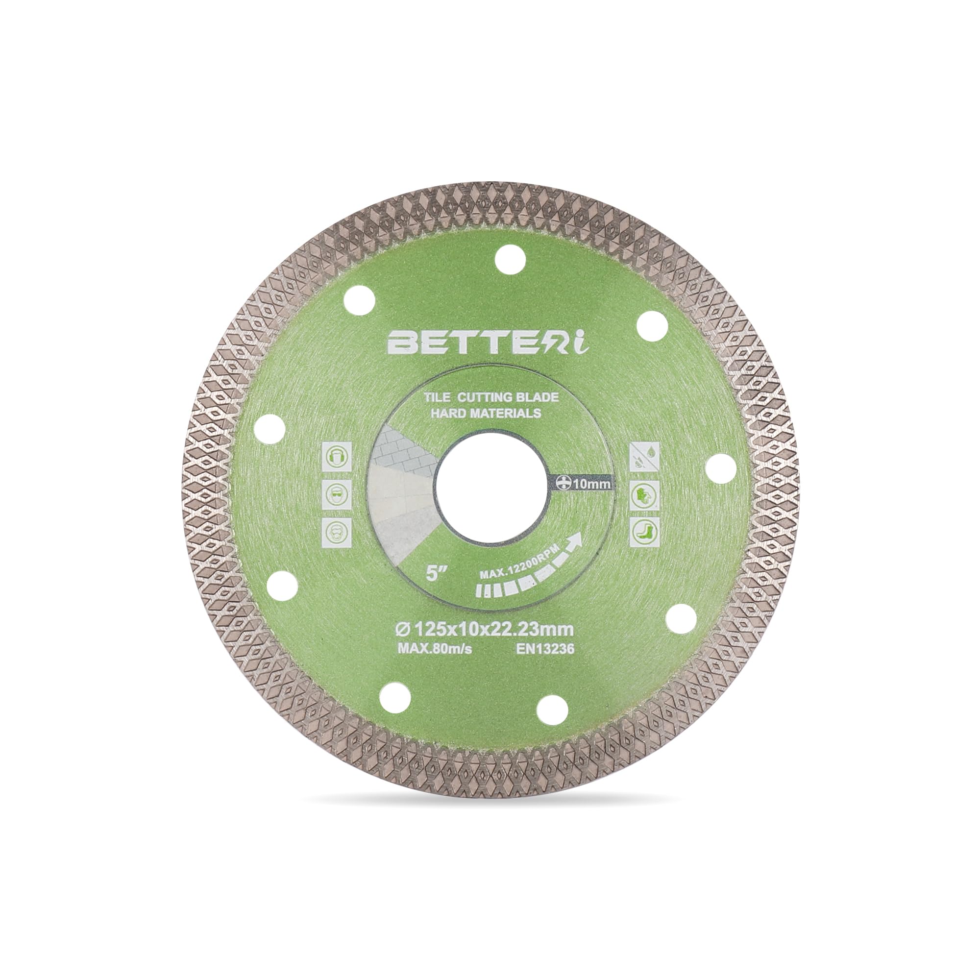 BETTERI Diamantscheibe 125mm x 22,23mm Fliesen Extra Dünn, Diamant Trennscheiben 125mm für Fliesenschneider & Trennschneider, zum Schneiden von Fliesen, Keramik, Mauerwerk