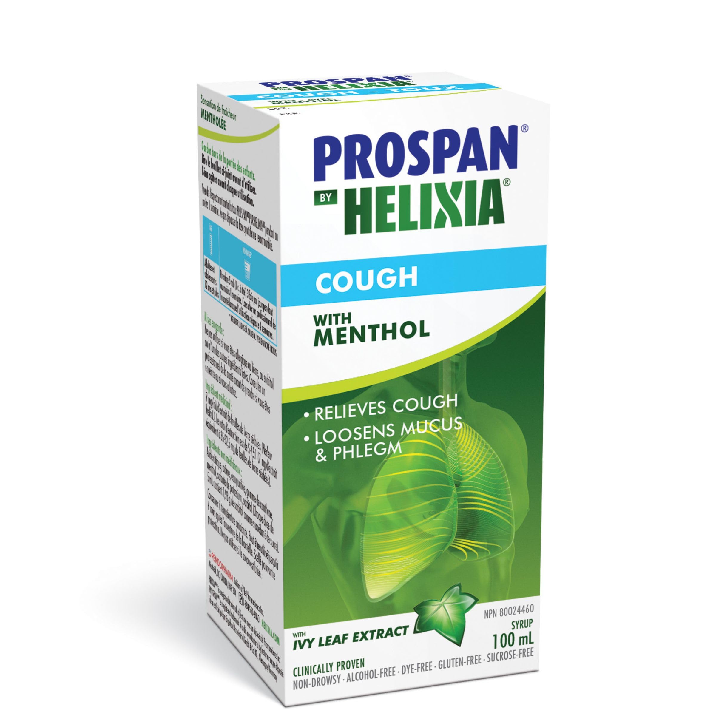Helixia Prospan Cough Syrup 100ml – Menthol Flavour – Clinically Proven Relief & Expectorant – Naturally Sourced, Dye-Free, Sucrose-Free