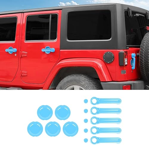 Hoolcar Cubierta exterior para manija de puerta trasera, protector de hueco compatible con Jeep Wrangler JK JKU Sports Sahara Freedom Rubicon
