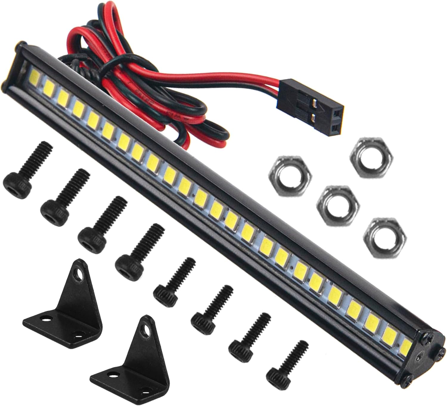 4.72" RC 24Led LED Light Bar Roof LED Lamp Body Shell Roof Light Compatible with Traxxas TRX-4 SCX10 90046 D90 SCX10 II CC01 Redcat Gen7 1/10 RC Crawler Car Truck