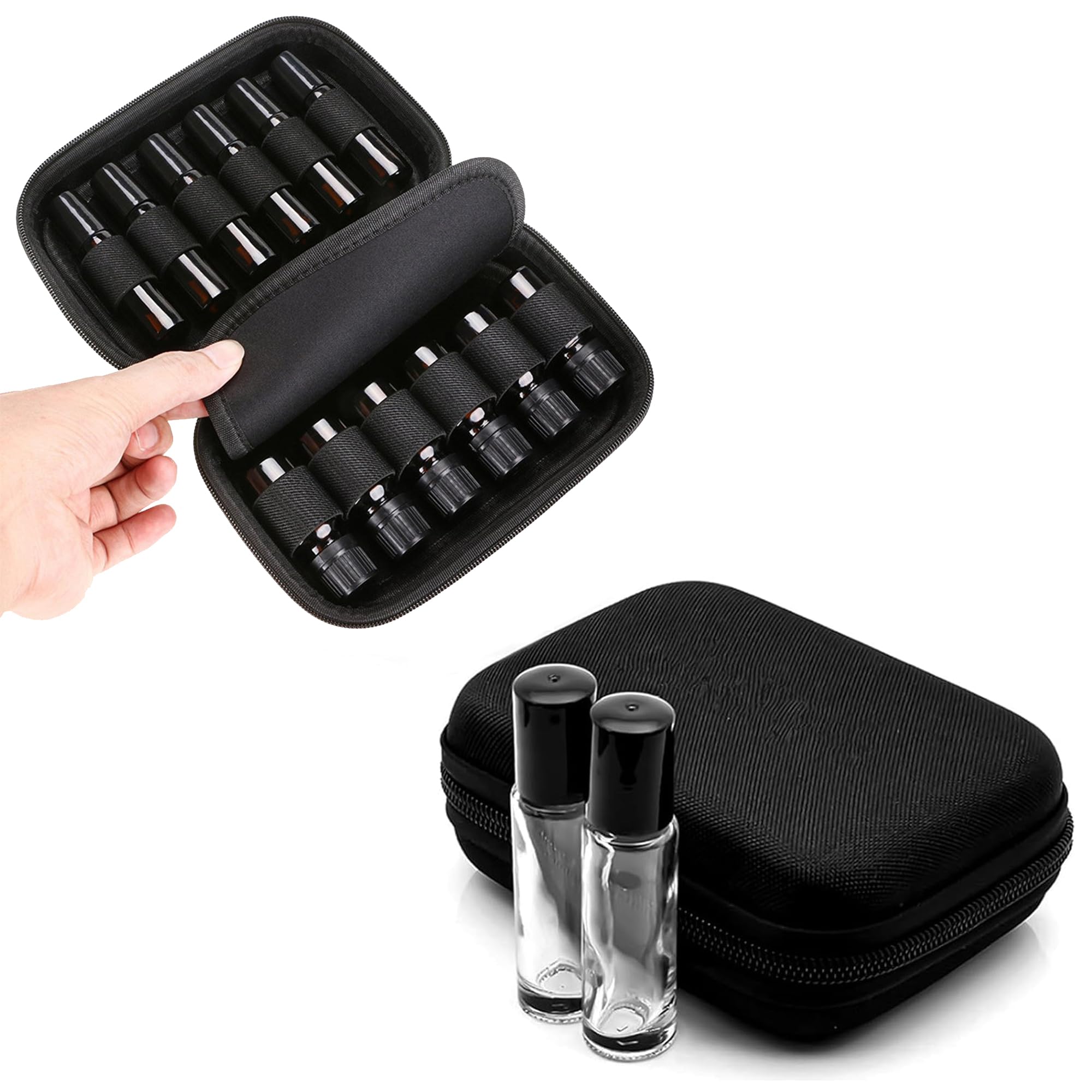 Torba na olejki eteryczne – torba do przechowywania w podróży lub do codziennego użytku, pomieści 12 butelek 5 ml – 10 ml