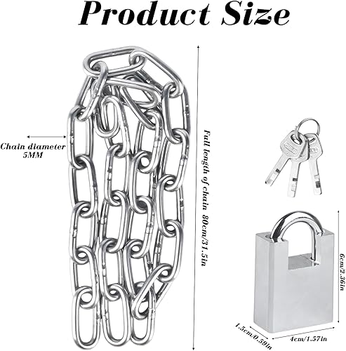 Miniatura 2 de 1 cerradura de cadena de bicicleta, cerradura de cadena de seguridad, cadena de seguridad endurecida con carcasa de alta calidad para bicicleta,