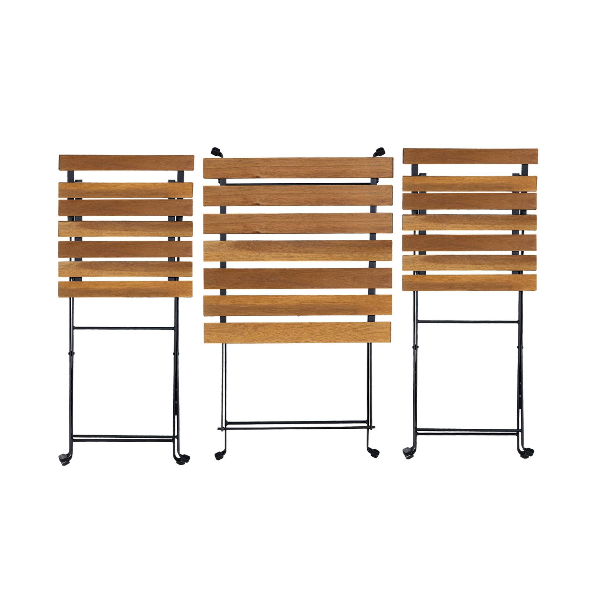 Alice's Garden Table de bistrot pliante bois d'acacia et métal 55 x 54 cm