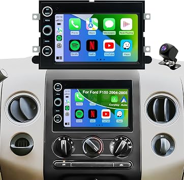 5G WiFi Radio for Ford F-150 2004-2008, F250/F350 2006-2016, E150/E250/E350 2009-2014, Mustang 2005-2009, Fusion Edge Expedition Explorer Taurus 7" Touchscreen Stereo Apple Carplay Android Auto GPS