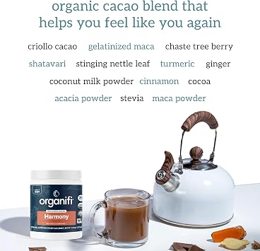 Organifi Harmony - Hormone Balance for Women with Cacao Superfood Powder, 30 Servings