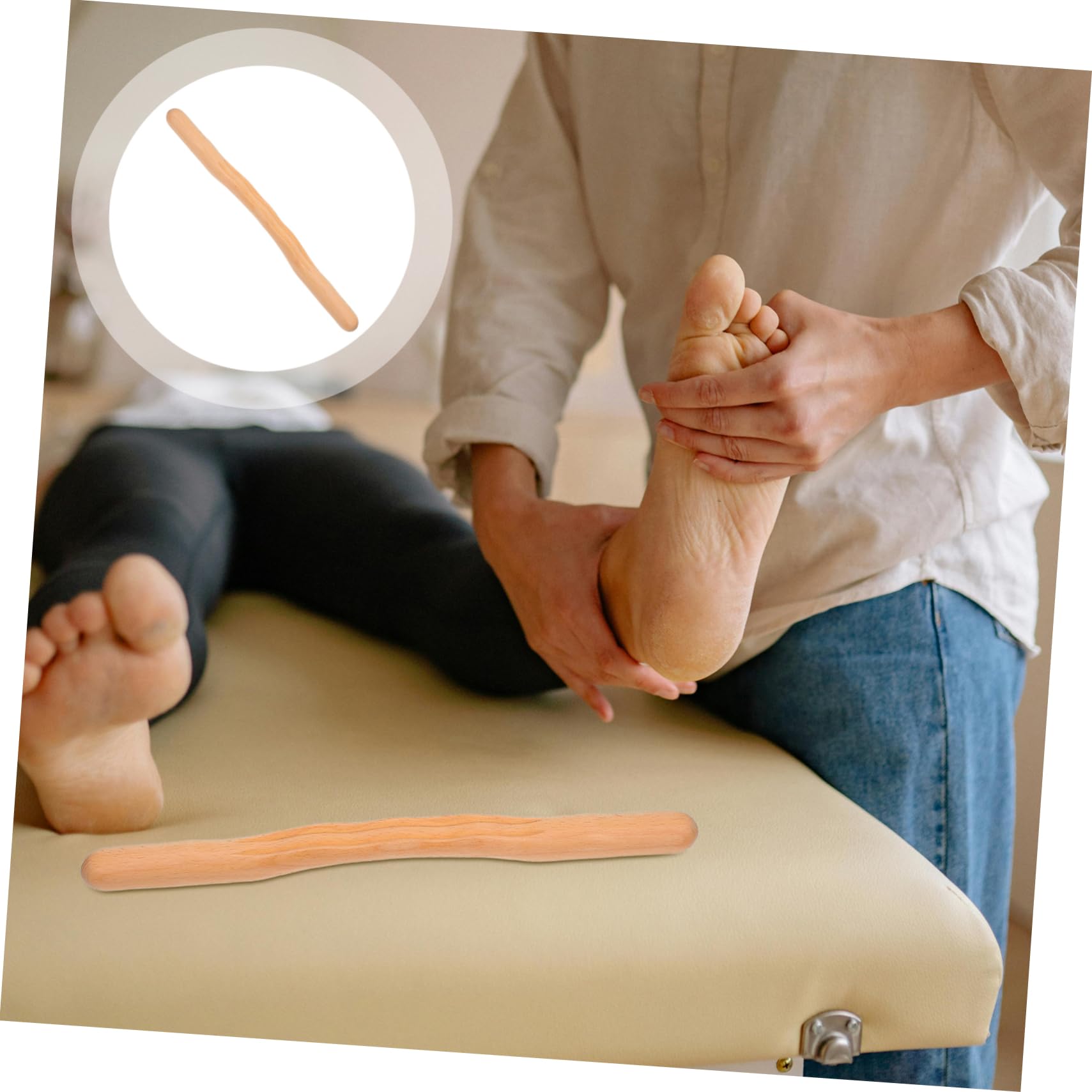 Healvian 4piezas De Masaje De Madera Con Bastón y Masajeador De Pies Para Masajeador Portátil De Madera Para El y El