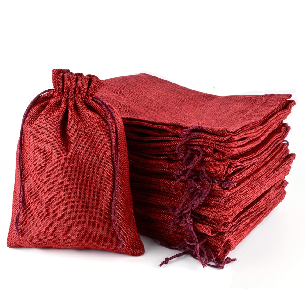 Woreczki z juty, 30 sztuk, 20 x 30 cm, ze sznurkiem, torebki na prezenty, woreczki bawełniane, woreczki materiałowe do kalendarza adwentowego, na biżuterię, wesele, upominki, Boże Narodzenie