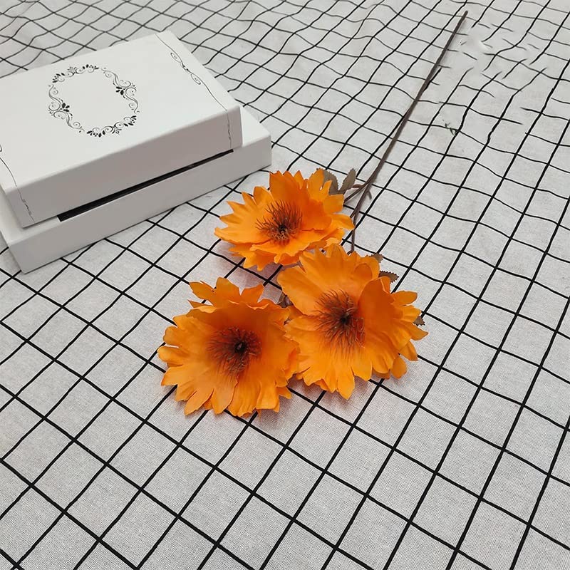 3 Heads Simulation Effect Poppy Flower Branch, Poppy Flower Christmas Decorations Autumn Series Wedding Home Flower Decoration Bouquet