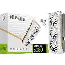 ZOTAC Gaming GeForce RTX 5080 Solid OC White Edition DLSS 4 16GB GDDR7 256-bit 30 Gbps PCIE 5.0 Gaming Graphics Card, IceStorm 3.0 Advanced Cooling, Spectra 2.0 ARGB Lighting, ZT-B50800Q-10A