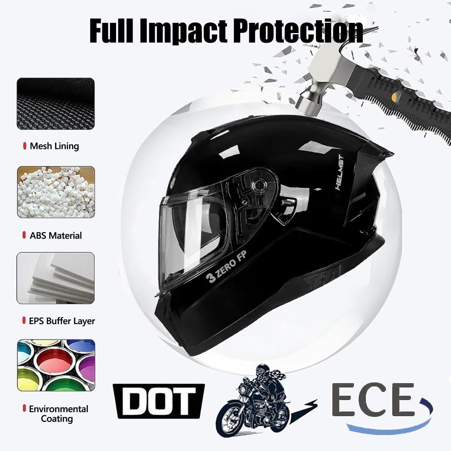 Caschi Integrale Motocicleta Retrò Approvato DOTECE Casco Moto Integrali Con Doppia Visiera Elmetto Integrato Cross E Off-Road Ventilazione Respiratoria Ad Alta Efficienza