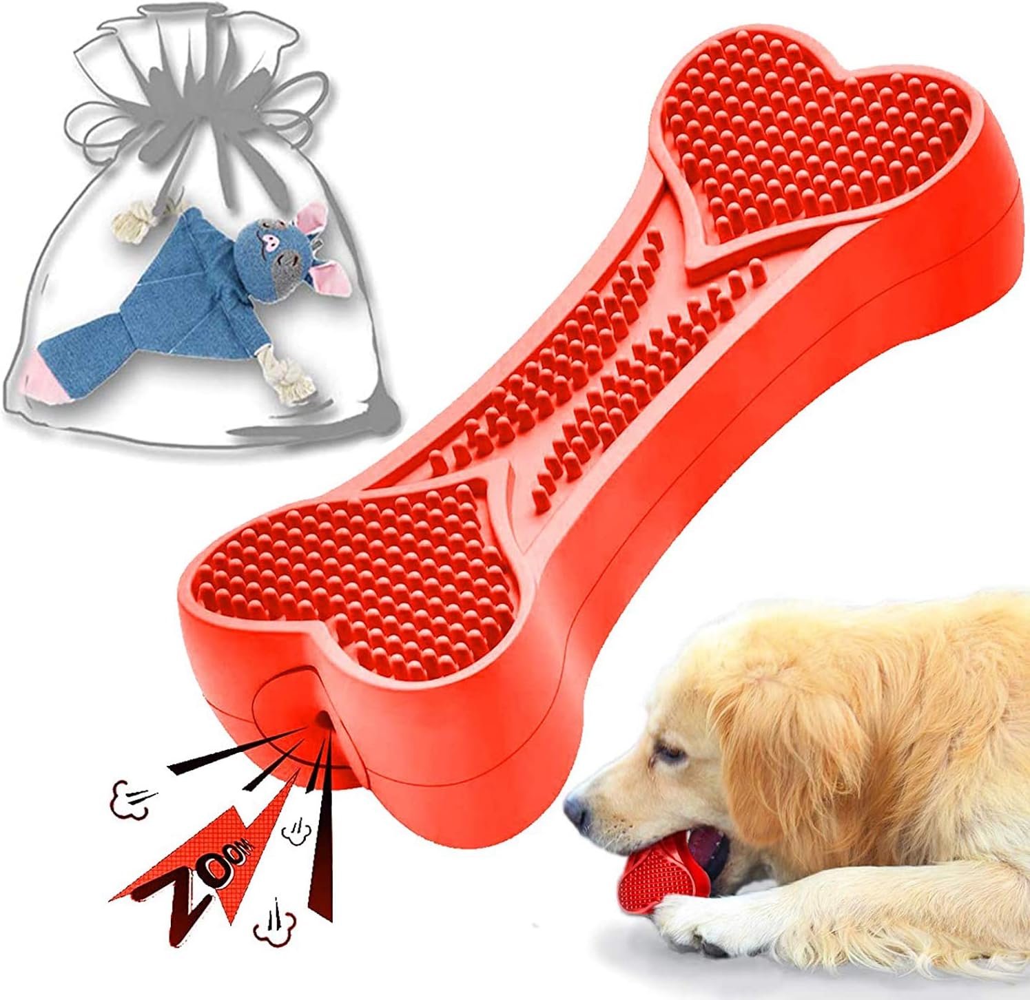 NZ Pawouee Pawouee 2 Packs Dog Squeaky Toys for Puppy,Dog Bone Toys Dog Chew Toys for Small Dogs,Durable Puppy Teething Toys with…