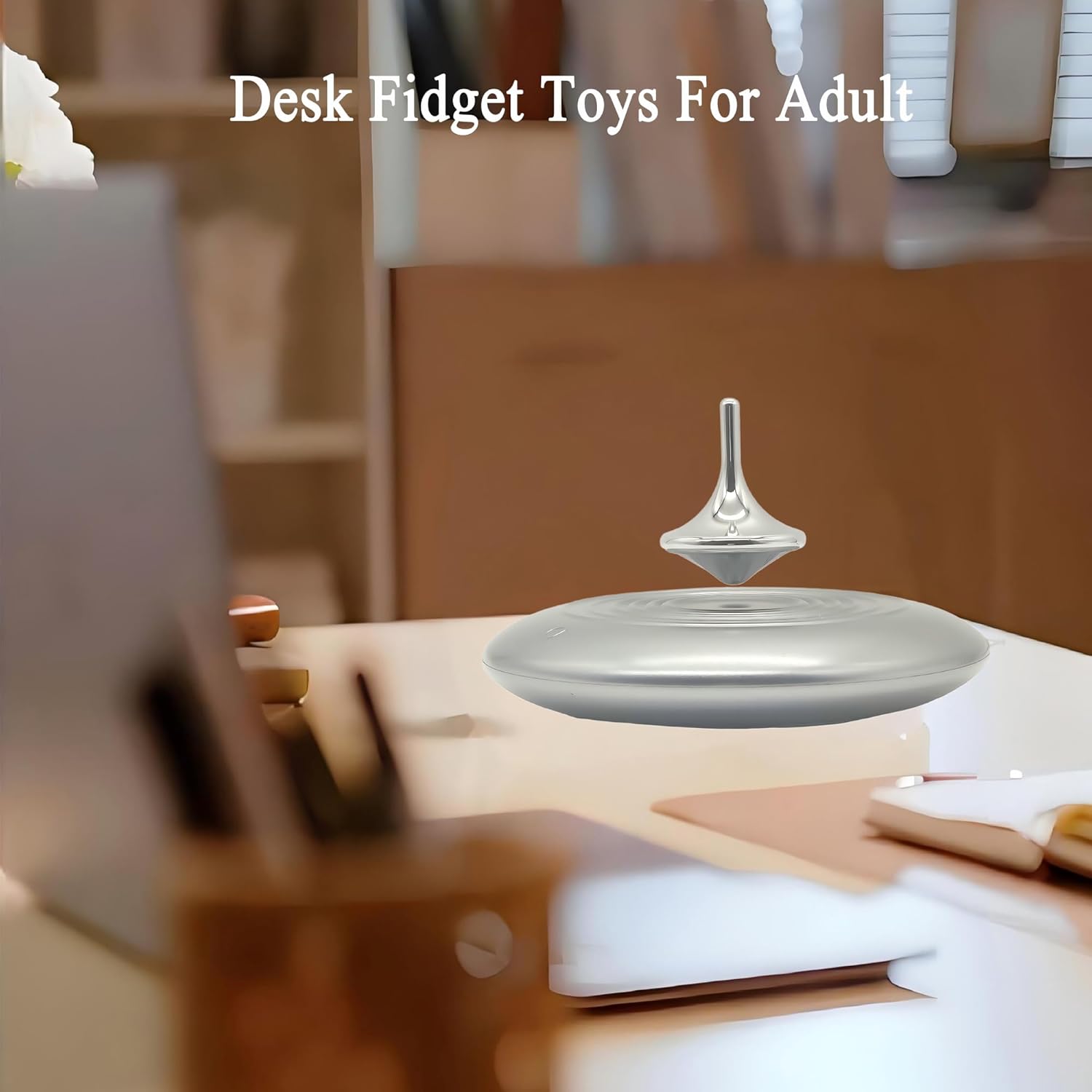 Levitating Spinning Top – Metal Anti-Gravity Gyro for Adults, Office Desk Decor & Stress Relief