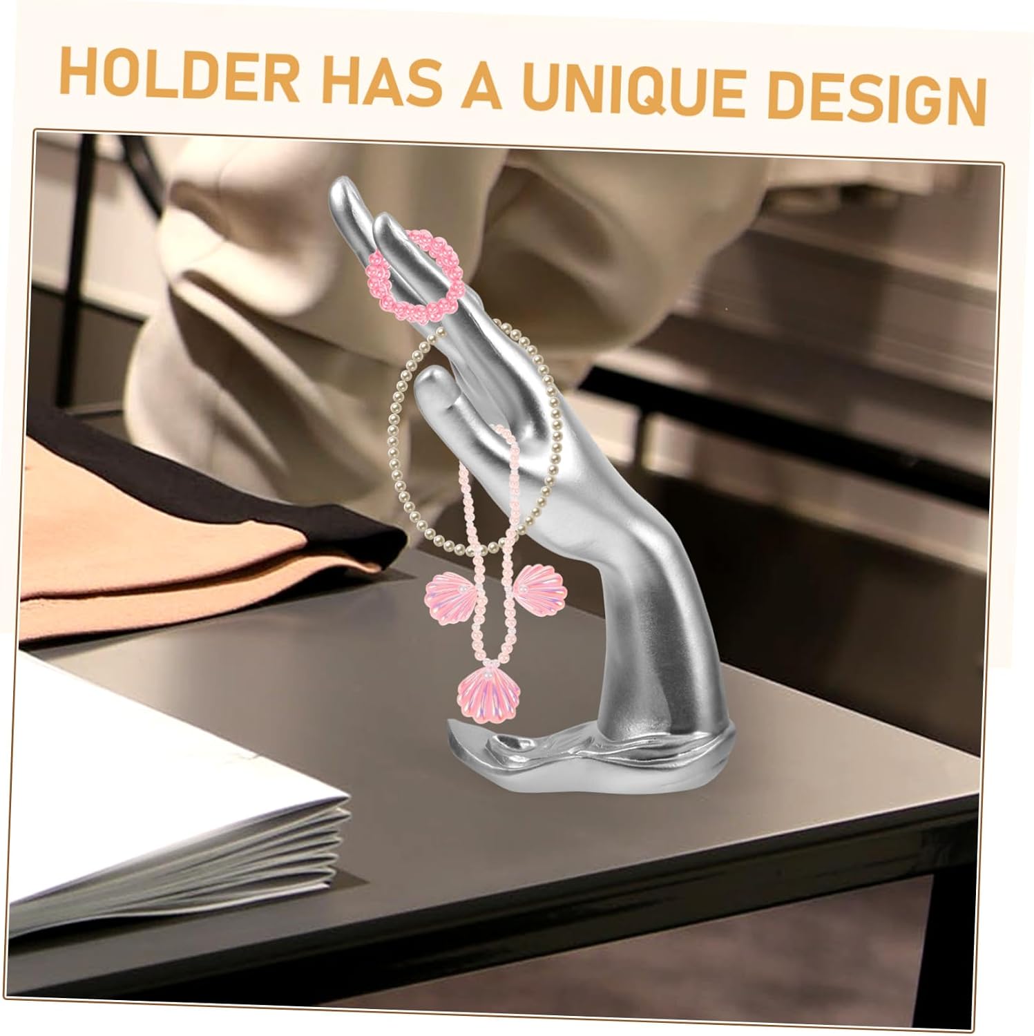 LIOOBO Jewelry Tree Ring Stand Multi-function Bracelet Organizer Hand Molding Ring Holder Desktop Jewelry Holder