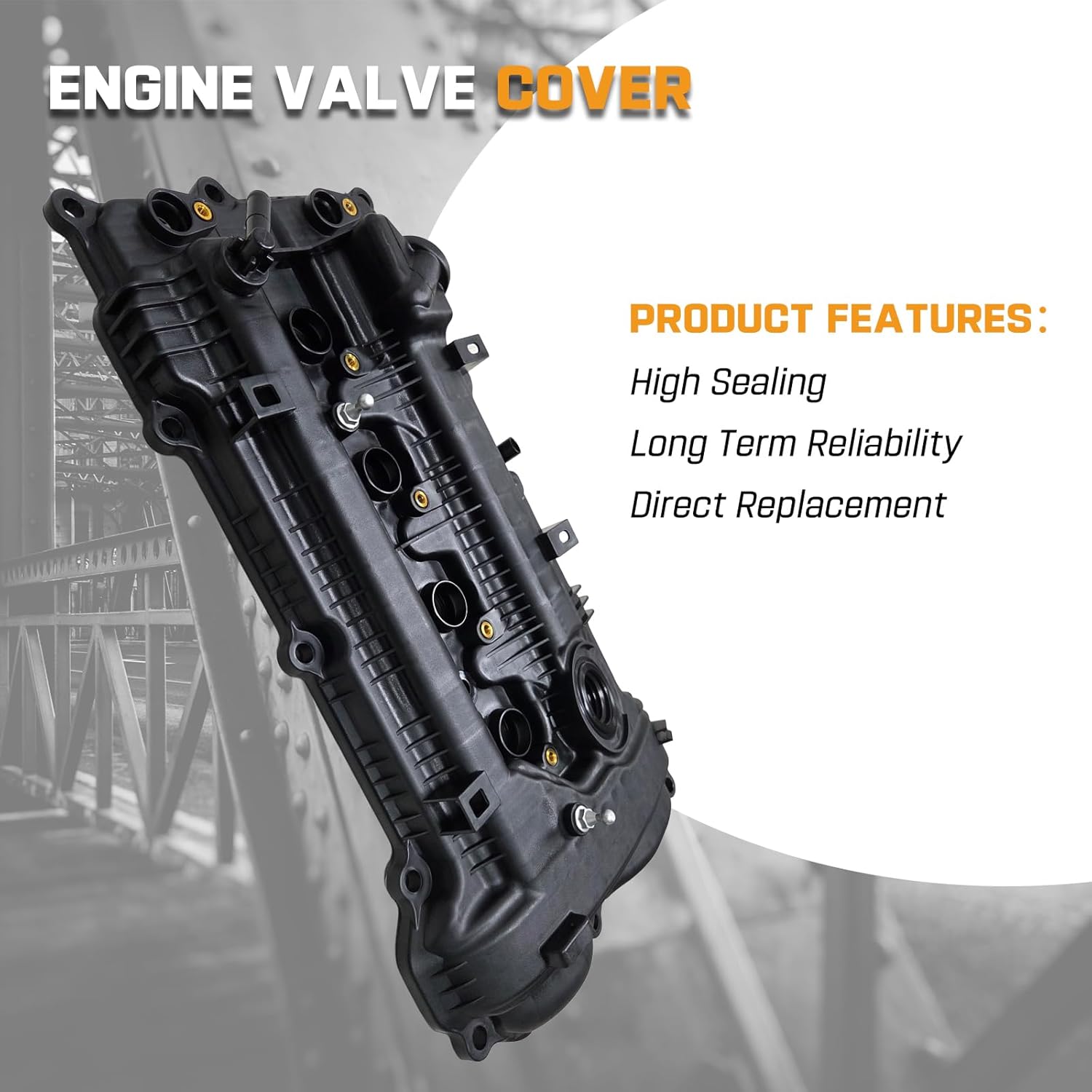 22410-2E000 Automotive Replacement Engine Valve Covers Compatible with Hyundai Elantra 2011-2016, Elantra (Coupe/GT) 2013, Kia Soul 2012-2013, 1.8L 2.0L