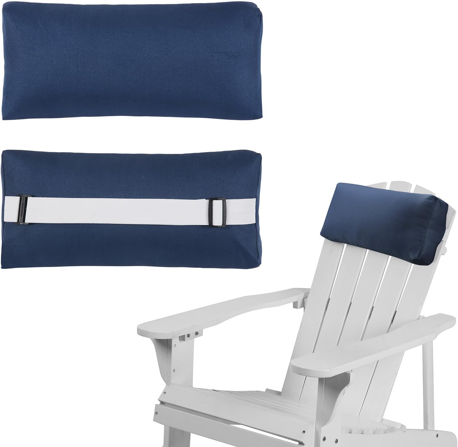 Rasugarlary Chaise Lounge Head Pillow, 2 Pack Outdoor Patio Pillows with Adju...