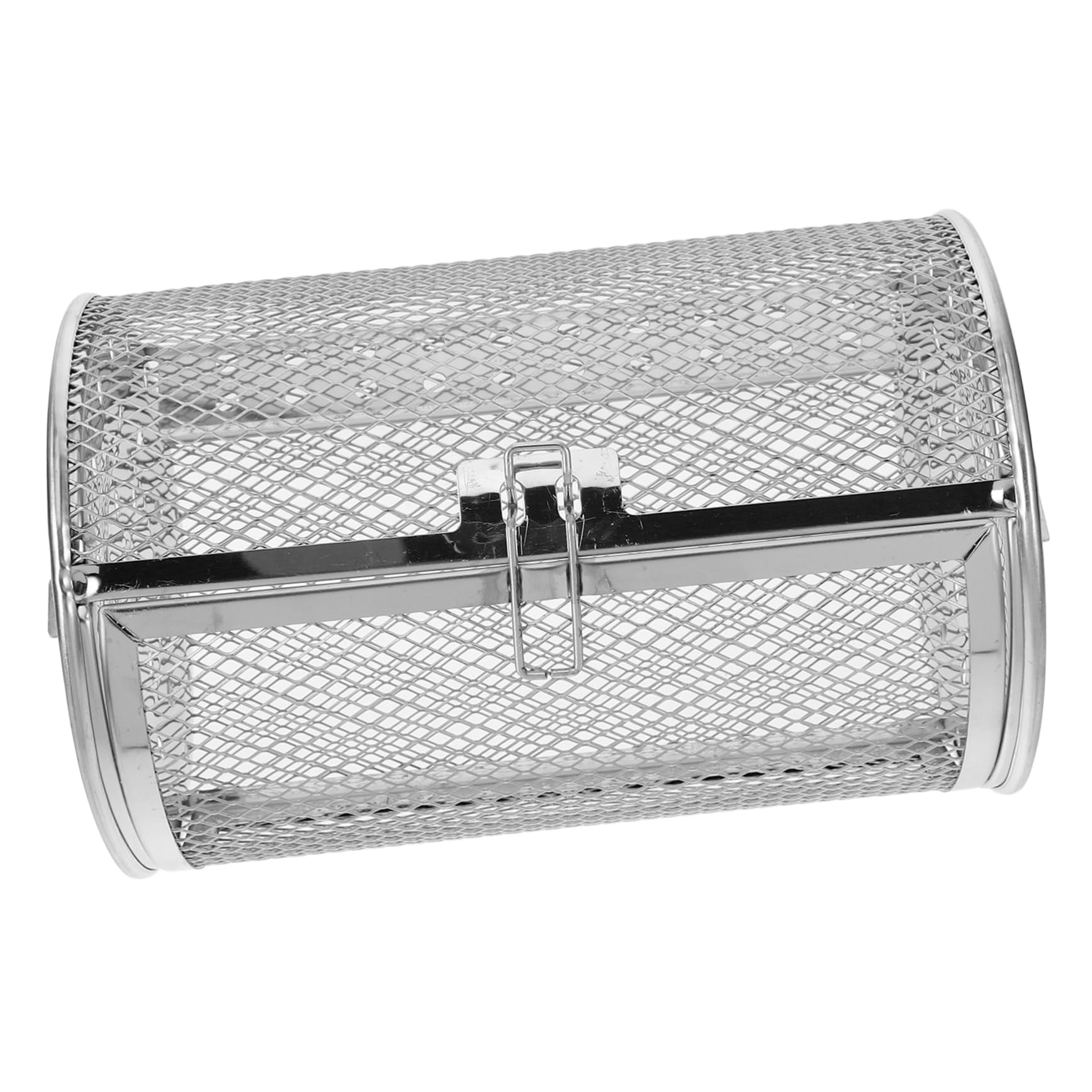 IMIKEYA 360° Rotating Grill Stainless Steel Mesh Roaster Easy Open Door Chicken Wing Rotisserie Self-rotating Basket Multi-purpose Oven Accessory