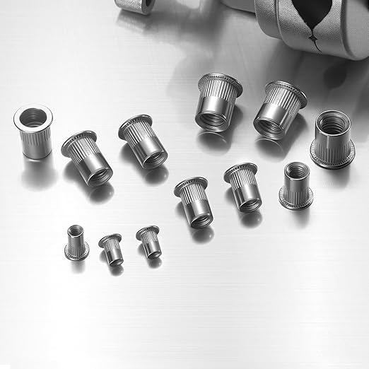 12 Tuercas Remachables 1/2"-13UNC Acero Inoxidable 304 Cabeza Plana miniatura 6