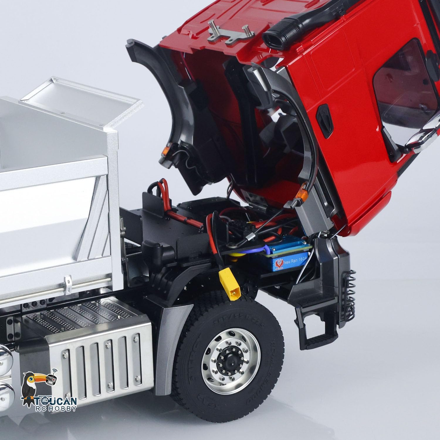 TOUCAN RC HOBBY 3348 1/14 RC Hydraulic Tipper 6X6 Metal Chassis 2Speed RTR Model Car Remote Control Dump Truck NO Lock Light Sound Radio Battery Metal for Ages 14+