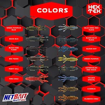 HexTek EKO Craw | Soft Plastic Crawfish Trailer & Flipping Bait | Heavy Cover Craw | Watermelon Red Magic, 3 1/2-Inch