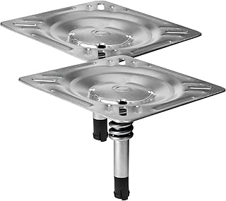 Boat Seat Pin Mount with Shock-Absorbing Spring, 3/4" Swivel Pedestal Base for Pontoon Jon Bass Fishing Boats, Zinc Plated Steel & Easy Installation (Silver)