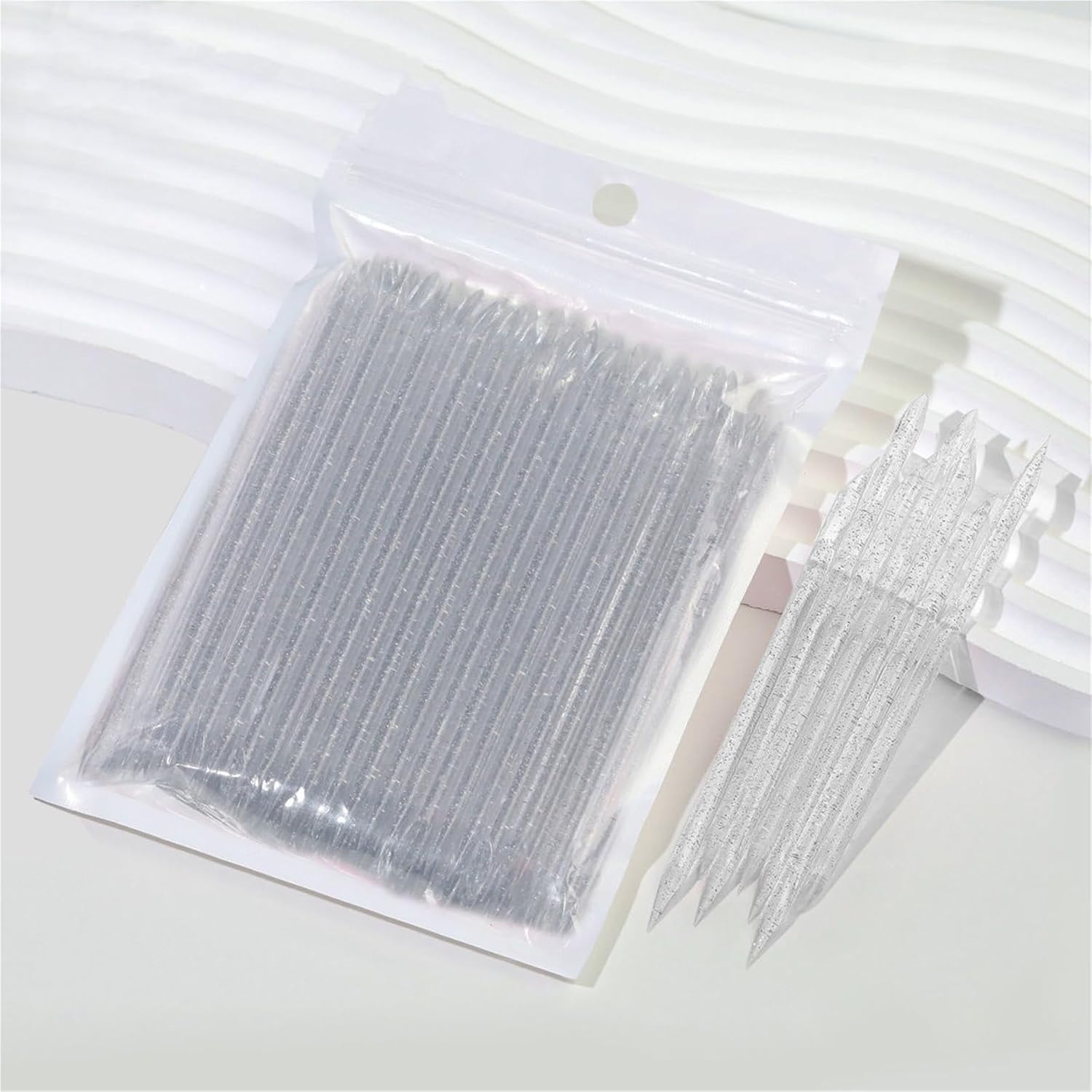 800PCS Disposable Double-head Crystal Cuticle Pusher Nail Stick Cuticle Pusher Bulk Double Sided Cleaning Cuticle Stick | Black