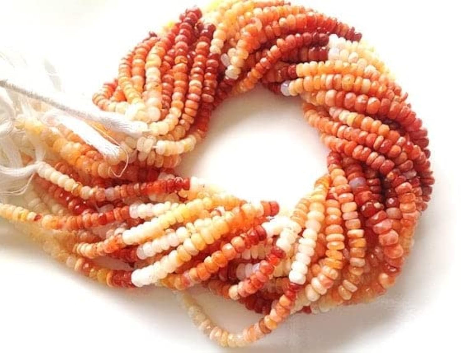 Opale de feu du Mexique perles rondelles 3-4mm pour réparer et sublimer vos bijoux