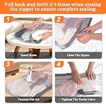 Vacuum Bags for Travel with Rechargeable Air Pump, 12 Pack Compression Packing Bags 80% Space Saver Vacuum Seal Bags for Clothing, Blankets, Comforters, Pillows, Suitcase and Luggage