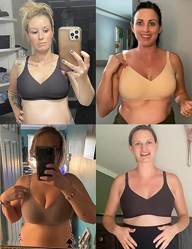 Miniatura 6 de Vinfact Sujetadores de lactancia suaves para lactancia materna, sin costuras, para embarazo, bralette inalámbrico con extensor de brasier extra