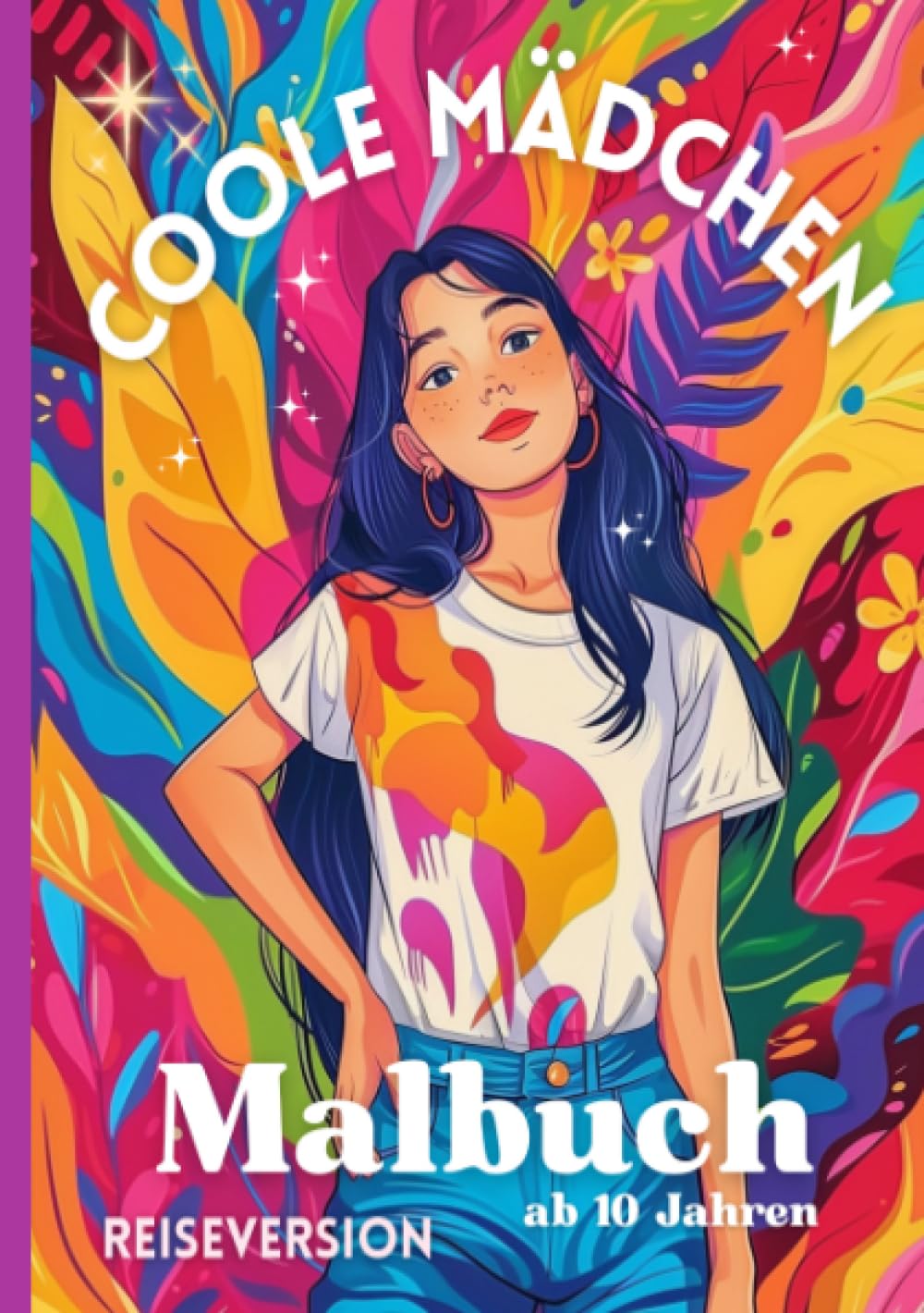 Coole Mädchen Malbuch - ab 10 Jahren | A5 Reiseformat: für Kinder und Jugendliche | Kreativität und Entspannung Ausmalbuch | Cozy Format