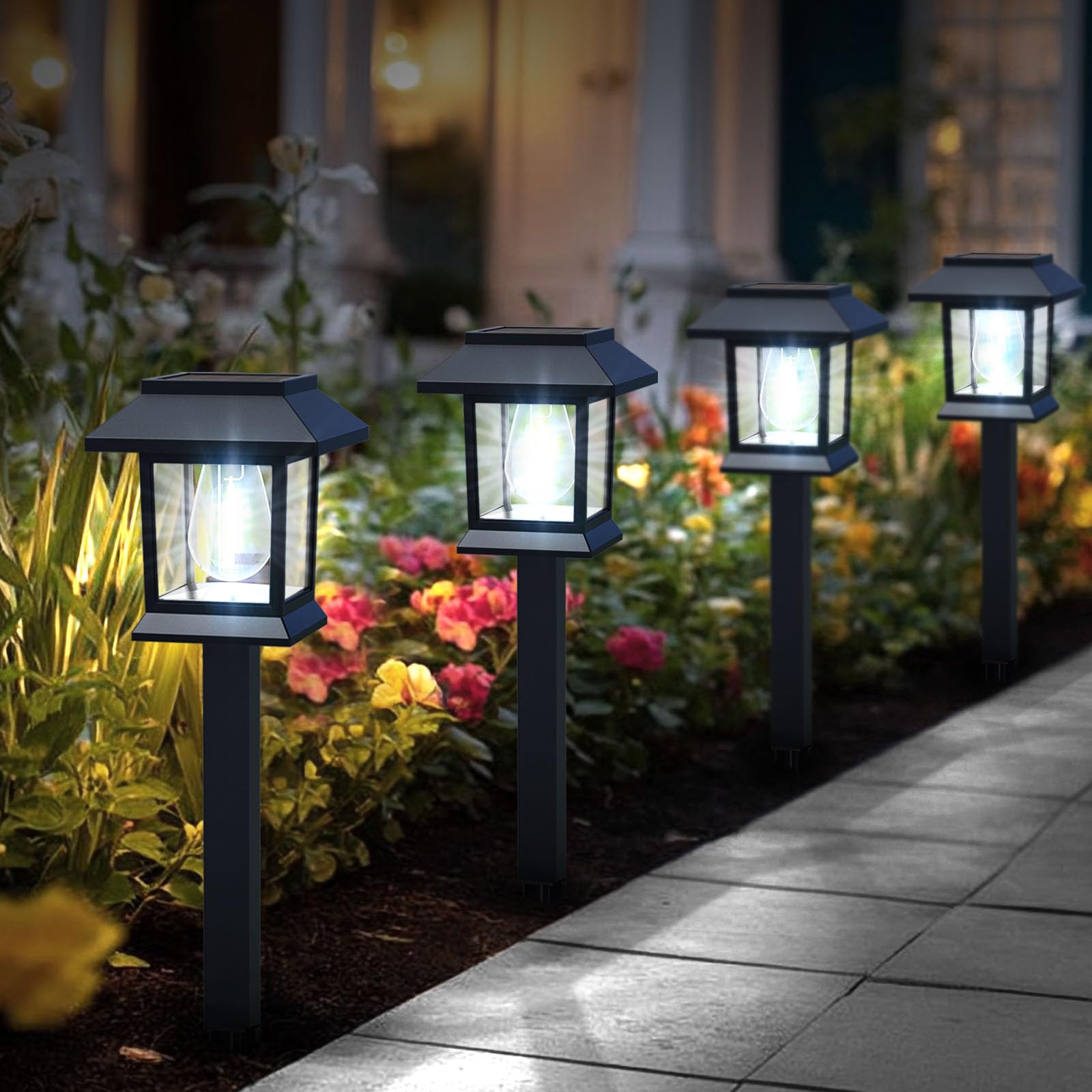 Photo 1 of Greluna Solar Lights Outdoor,12 Pack 6000K Waterproof Auto On/Off Solar Pathway Lights for Your Garden, Landscape, Path, Yard, Patio, Driveway,Walkway Decor