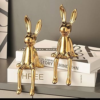 Amazon.co.jp: Lifexquisiter 座るバニーの置物 像 セラミック