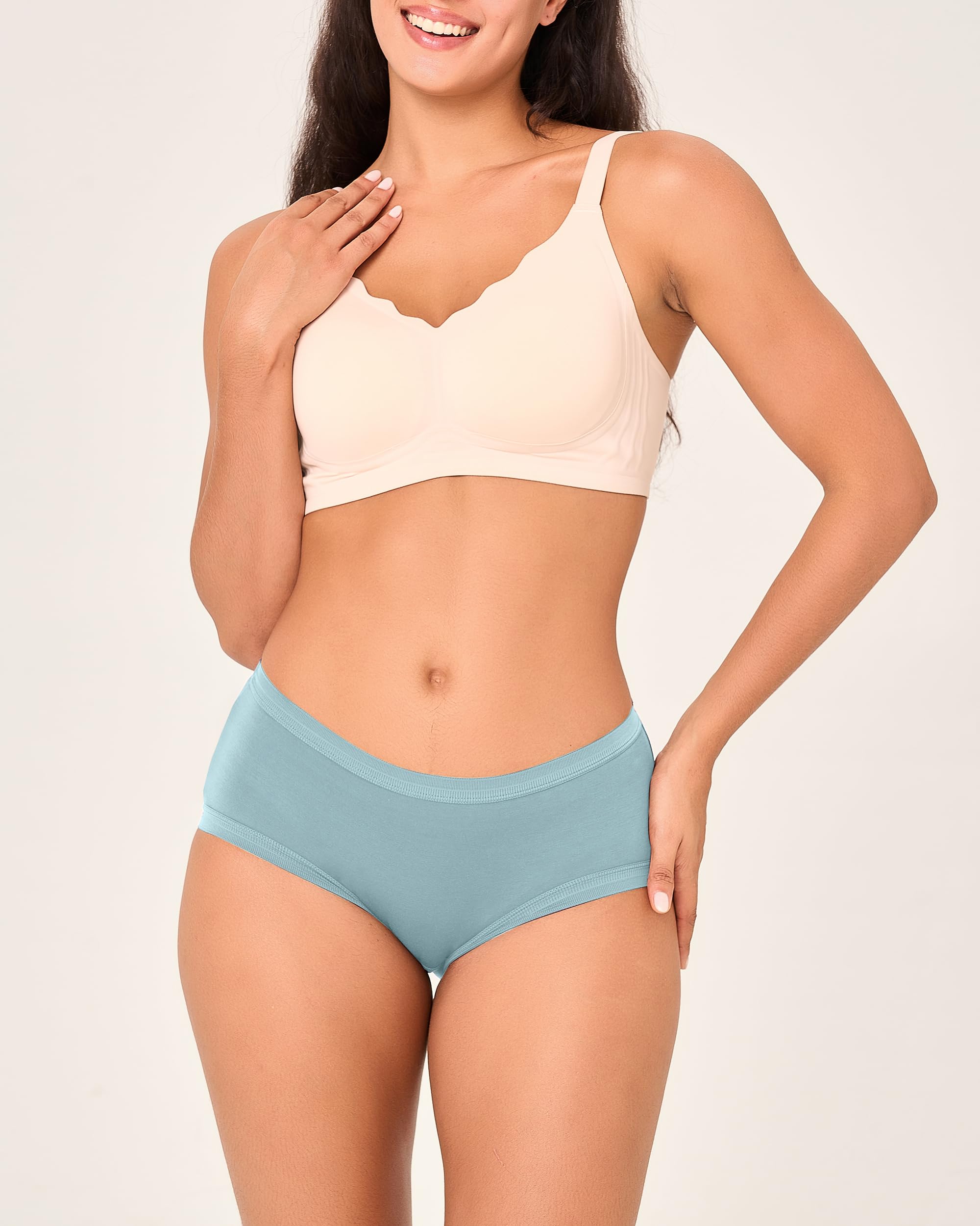 BAMBOO COOL Calzoncillos para mujer, ligeros, absorben la humedad, elásticos, suaves, transpirables, paquete de 5